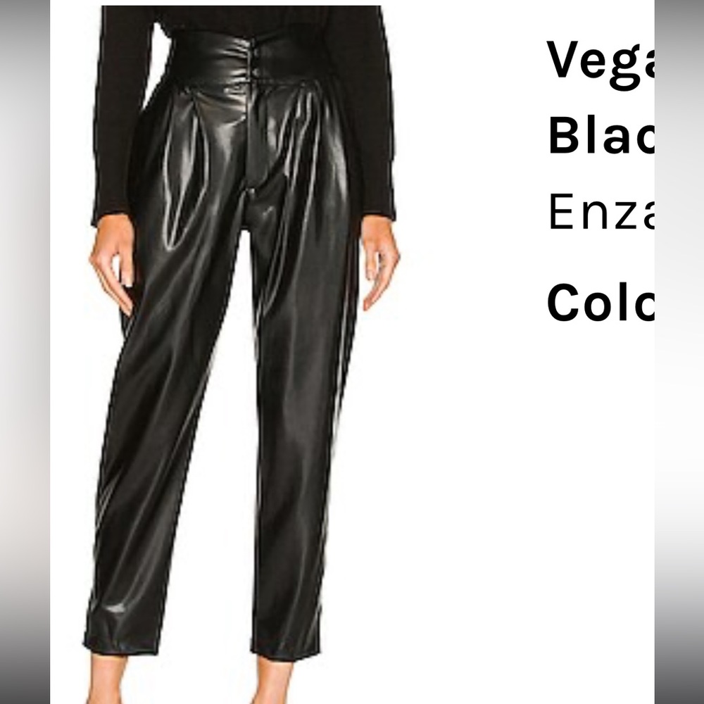 Vegan leather high waist pant in black by Enza Costa, size 2, from Revolve.